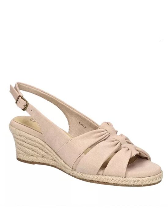 Bella Vita Shoes - Espadrille wedge linen color soft fabric, comfortable, 2" heel sandal sz 8-1/2.